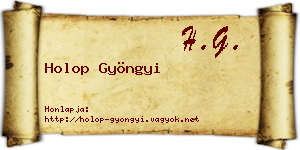 Holop Gyöngyi névjegykártya